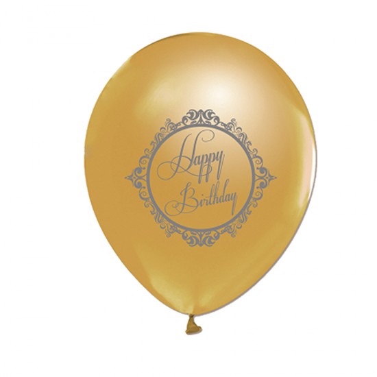 Balon 1+1 Elegant Stripe Happy Birthday (20 Adet)