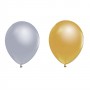 Balon 12 Metalik Baskısız Altın-Gümüş (20 Adet)