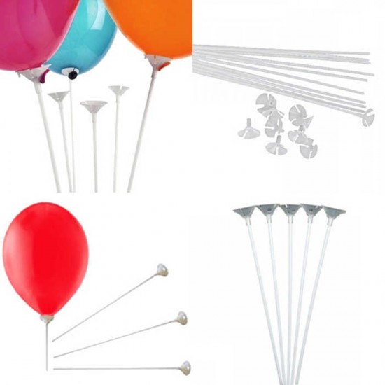 Balon Çubuğu Ve Huni Plastik 30 Cm (100 Adet)