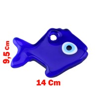 Cam Nazar Boncuğu Delikli Balık Modeli Büyük Boy Cam Nazar Boncuğu Delikli Balık Modeli Büyük Boy