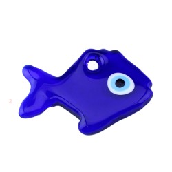 Cam Nazar Boncuğu Delikli Balık Modeli Büyük Boy Cam Nazar Boncuğu Delikli Balık Modeli Büyük Boy