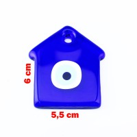 Cam Nazar Boncuğu Delikli Ev Modeli Küçük Cam Nazar Boncuğu Delikli Ev Modeli Küçük