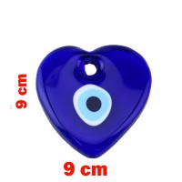 Cam Nazar Boncuğu Delikli Kalp Modeli Büyük Boy Cam Nazar Boncuğu Delikli Kalp Modeli Büyük Boy