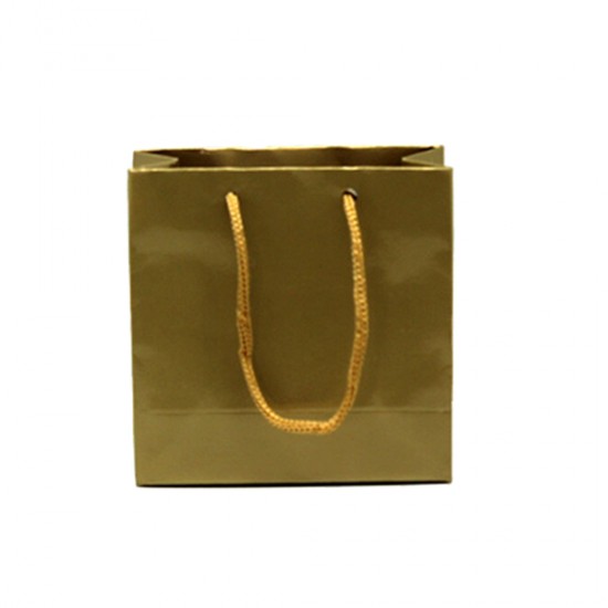 Karton Çanta Minik Boy Düz Renk Altın/ Gümüş 11X11 CM (50 Adet)