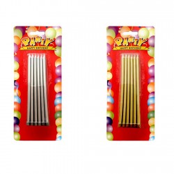 Doğum Günü Pasta Mumu Yaldızlı Uzun 12 Cm (12 Adet) Doğum Günü Pasta Mumu Yaldızlı Uzun 12 Cm (12 Adet)