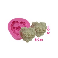 Gül Fiyonk Desenli Kalp Silikon Kalıp 6X6 Gül Fiyonk Desenli Kalp Silikon Kalıp 6X6
