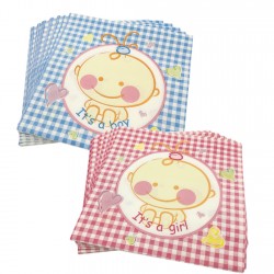 Kağıt Peçete Bebekli İt S A Boy İt S A Girl Yazılı (20 Adet)