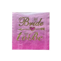 Kalpli Peçete Bride To Be Yazılı 33x33 CM Kalpli Peçete Bride To Be Yazılı 33x33 CM