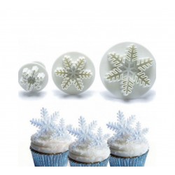 Kar Tanesi Şekilli Basmalı Kalıp Seti 3 lü Set Kar Tanesi Şekilli Basmalı Kalıp Seti 3 lü Set