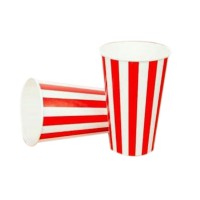 Karton Bardak  12 Oz Kırmızı Beyaz Çizgi Desenli (50 Adet) Karton Bardak  12 Oz Kırmızı Beyaz Çizgi Desenli (50 Adet)