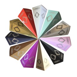 Karton Şeker Külahı Lüx Gümüş Yaldızlı Saray Desenli (25 Adet)