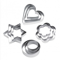 Kek Kurabiye Kalıbı Kalp Papatya Yıldız Yuvak Model 12Parça bk156 Kek Kurabiye Kalıbı Kalp Papatya Yıldız Yuvak Model 12Parça bk156