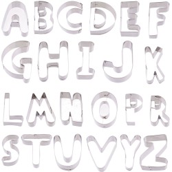 Kek Kurabiye Ve Pasta Kalıbı Metal Harf  Büyük Boy Alfabe 8.5 CM Kek Kurabiye Ve Pasta Kalıbı Metal Harf  Büyük Boy Alfabe 8.5 CM