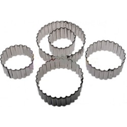 Kek Kurabiye Ve Pasta Kalıbı Metal 5 Li Set Yuvarlak Tırtıklı Kek Kurabiye Ve Pasta Kalıbı Metal 5 Li Set Yuvarlak Tırtıklı