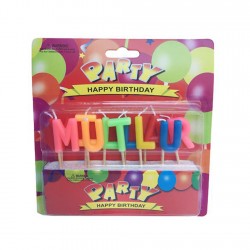 Mum Mutlu Yıllar Kürdanlı Set Karşık Renk Mum Mutlu Yıllar Kürdanlı Set Karşık Renk