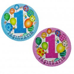 Tabak Karton 1 Yaşındayım Balonlu 23 Cm (8 Adet)