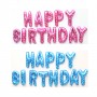 Happy Birthday Folyo Balon Pembe / Mavi