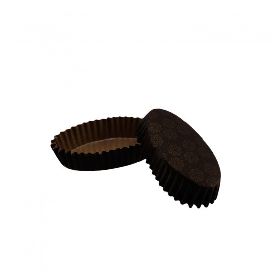 Cupcake Kalıbı Pet Kapsül Oval Desenli Kek Kalıbı (100 Adet) F11
