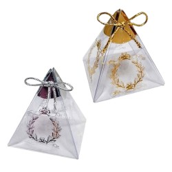 Piramit Asetat Kutu Üçgen Lokumluk Saray Desenli  6X6X6 (25 Adet) Piramit Asetat Kutu Üçgen Lokumluk Saray Desenli  6X6X6 (25 Adet)