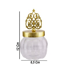 Plastik Kutu Yuvarlak Dilimli  Mika Yaprak Kubbeli  (6 Adet)