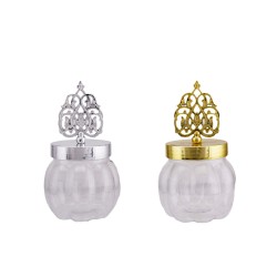 Plastik Kutu Yuvarlak Dilimli  Mika Yaprak Kubbeli  (6 Adet)