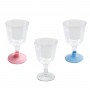 Plastik Şarap Bardağı Renkli Ayaklı Kadeh (6 Adet)
