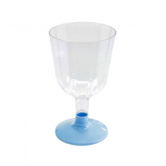Plastik Şarap Bardağı Renkli Ayaklı Kadeh (6 Adet)