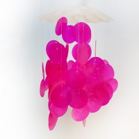 Sedef Rüzgar Çanı Tekli 8 İnç Pembe Ve Naturel