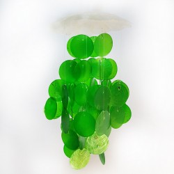 Sedef Rüzgar Çanı Tekli 8 İnç Yeşil Ve Naturel