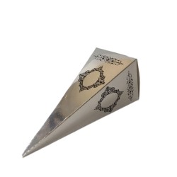 Karton Şeker Külahı Lüx Gümüş Yaldızlı Saray Desenli (25 Adet)