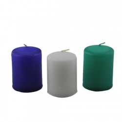 Silindir Mum Renkli 7 Cm (3 Adet)