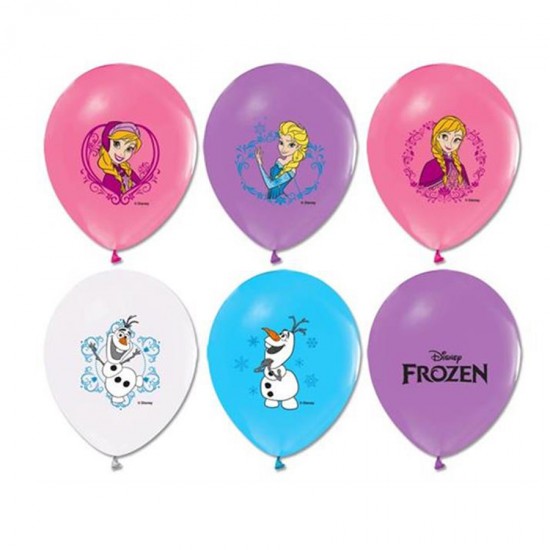 Frozen Temalı Balon 4+1  Baskılı Pastel Renk  (20 Adet)