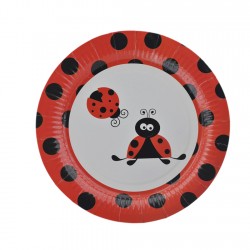 Tabak Karton Uğur Böceği Temalı Yeni 23 Cm (8 Adet) Tabak Karton Uğur Böceği Temalı Yeni 23 Cm (8 Adet)