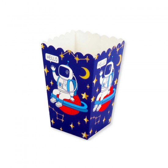 Uzay Temalı Popcorn Kutusu Karton Mısır Cips Kutusu 10 Adet