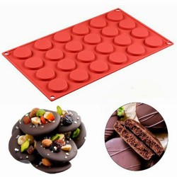 Silikon Kalıp Yuvarlak Çikolata-Kek-Kurabiye Kalıbı 24 lü 17X29CM Silikon Kalıp Yuvarlak Çikolata-Kek-Kurabiye Kalıbı 24 lü 17X29CM