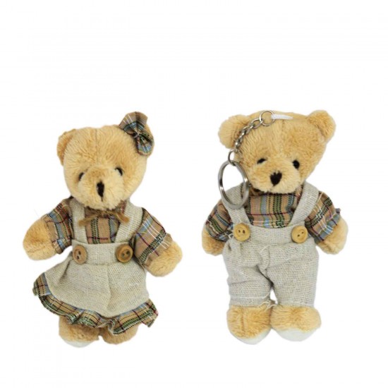 Kıyafetli Peluş Ayıcık Anahtarlık Koyu Renk 12 CM Kıyafetli Peluş Ayıcık Anahtarlık Koyu Renk 12 CM
