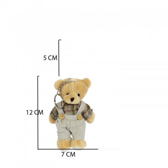 Kıyafetli Peluş Ayıcık Anahtarlık Koyu Renk 12 CM Kıyafetli Peluş Ayıcık Anahtarlık Koyu Renk 12 CM