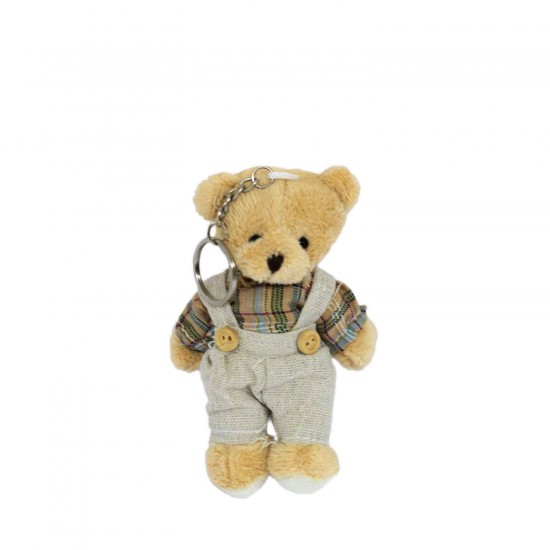 Kıyafetli Peluş Ayıcık Anahtarlık Koyu Renk 12 CM Kıyafetli Peluş Ayıcık Anahtarlık Koyu Renk 12 CM