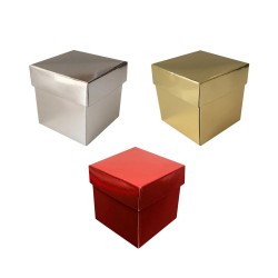 Metalize Parlak Komple Karton Kutu Düz Renk 6X6X6 CM (25 Adet) Metalize Parlak Komple Karton Kutu Düz Renk 6X6X6 CM (25 Adet)
