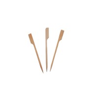 Özel Ahşap Yassı Saplı Çöp Şiş Çubuğu 12 CM (100 Adet)