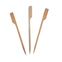 Özel Ahşap Yassı Saplı Çöp Şiş Çubuğu 25 CM (100 Adet)