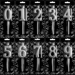 Pasta Mumu Rakamlı Gümüş Rengi Büyük Boy 14.5 CM Pasta Mumu Rakamlı Gümüş Rengi Büyük Boy 14.5 CM