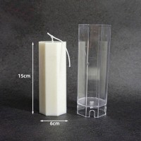 Poli Karbon Mum Kalıbı Altı Köşeli  15 CM 6239