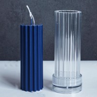 Poli Karbon Mum Kalıbı Dik Çizgili  6214 Poli Karbon Mum Kalıbı Dik Çizgili  6214