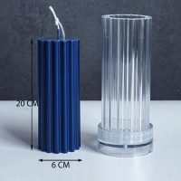 Poli Karbon Mum Kalıbı Dik Çizgili  6214 Poli Karbon Mum Kalıbı Dik Çizgili  6214