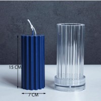 Poli Karbon Mum Kalıbı Dik Çizgili  6217 Poli Karbon Mum Kalıbı Dik Çizgili  6217