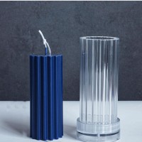 Poli Karbon Mum Kalıbı Dik Çizgili  6217 Poli Karbon Mum Kalıbı Dik Çizgili  6217