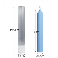 Poli Karbon Mum Kalıbı Dik Çizgili  6267 Poli Karbon Mum Kalıbı Dik Çizgili  6267