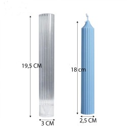 Poli Karbon Mum Kalıbı Dik Çizgili  6268 Poli Karbon Mum Kalıbı Dik Çizgili  6268