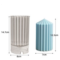 Poli Karbon Sert Plastik Mum Kalıbı Dik Çizgili Kule Şekilli 14,7X8 CM Poli Karbon Sert Plastik Mum Kalıbı Dik Çizgili Kule Şekilli 14,7X8 CM